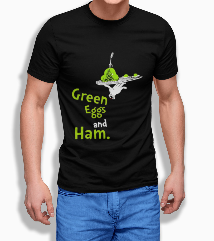 Dr Seuss Green Eggs And Ham Plate Illustration Classic Children's Book T-Shirt