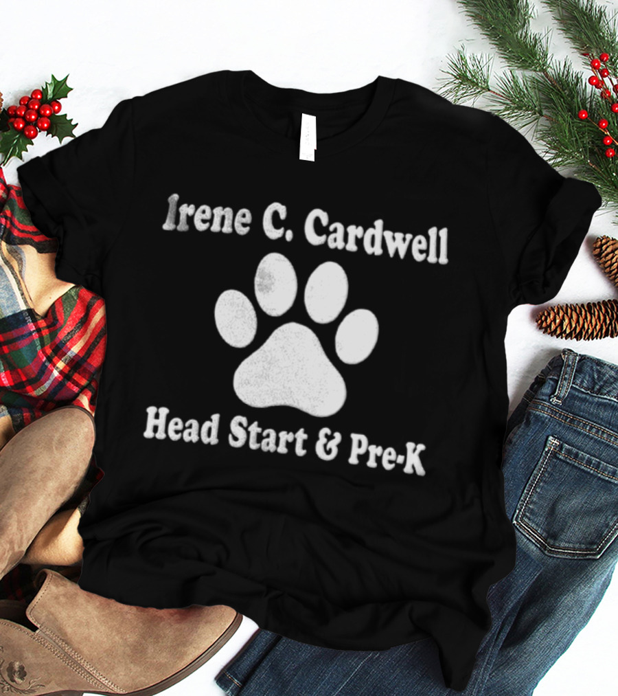 Irene C Cardwell Head Start Pre K White Paw T-Shirt