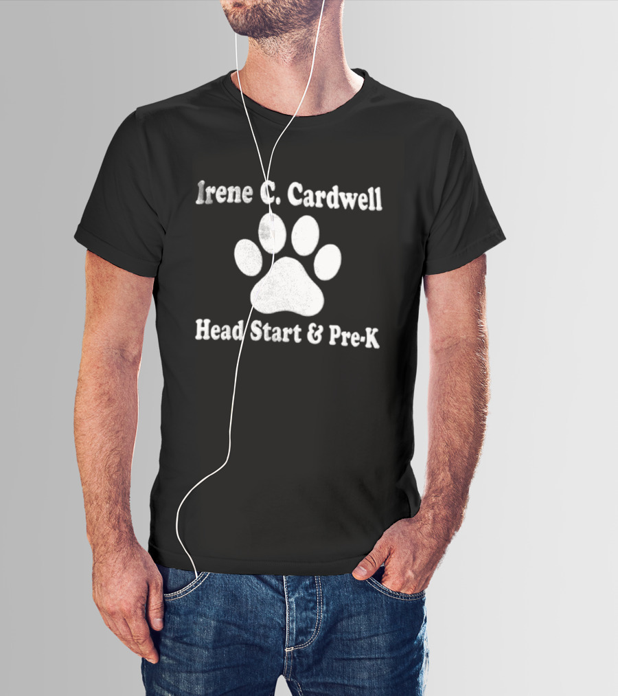 Irene C Cardwell Head Start Pre K White Paw T-Shirt