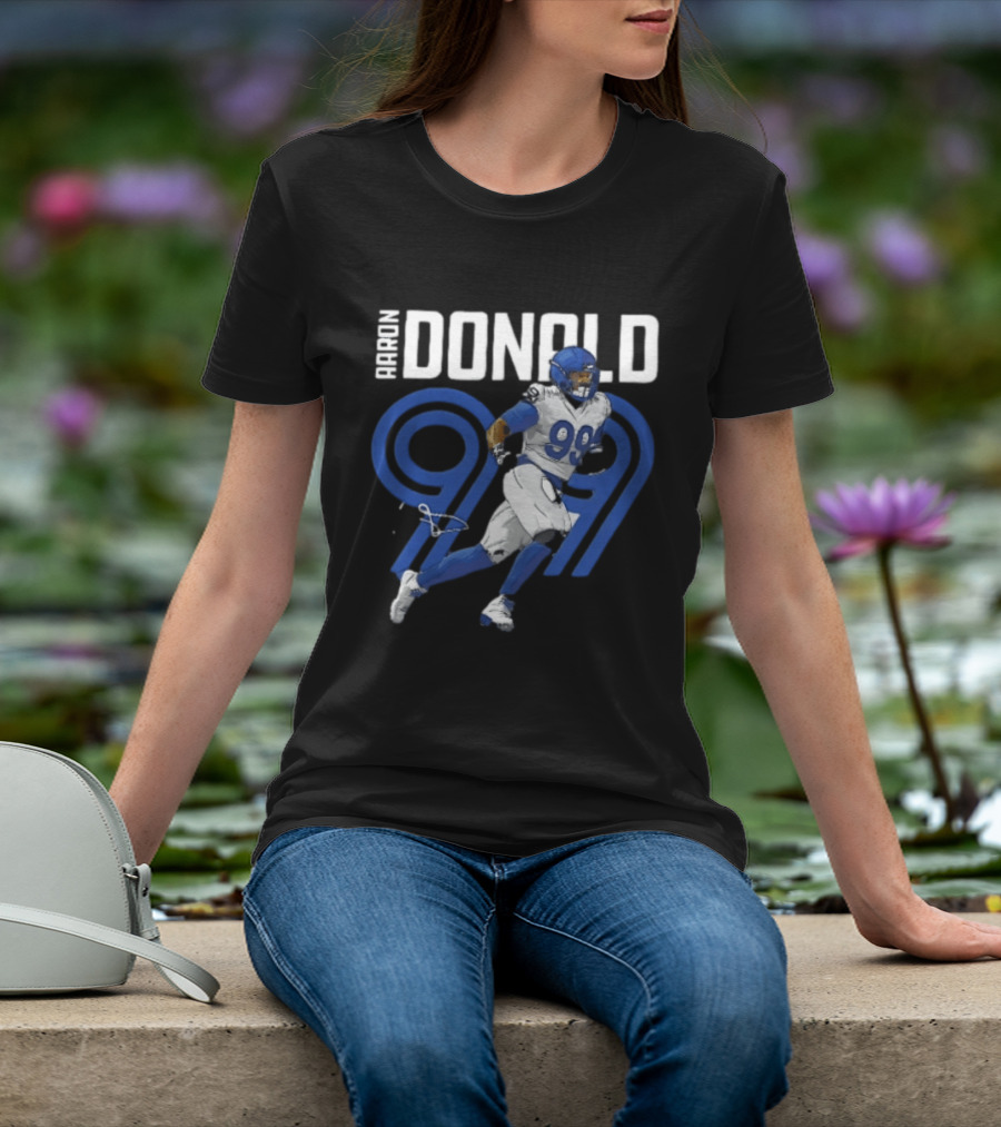 Los Angeles Rams Aaron Donald 99 Blue Running Player T-Shirt