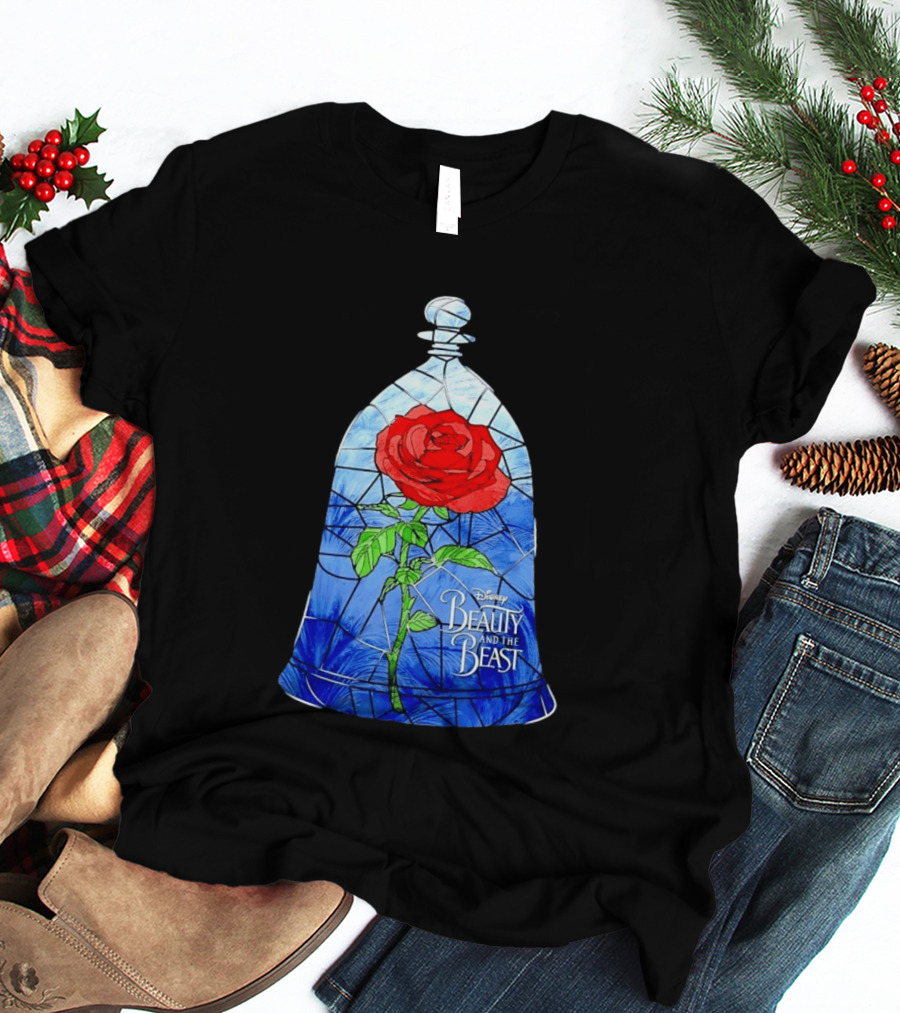 Disney Beauty And The Beast Stained Glass Rose Enchantment T-Shirt