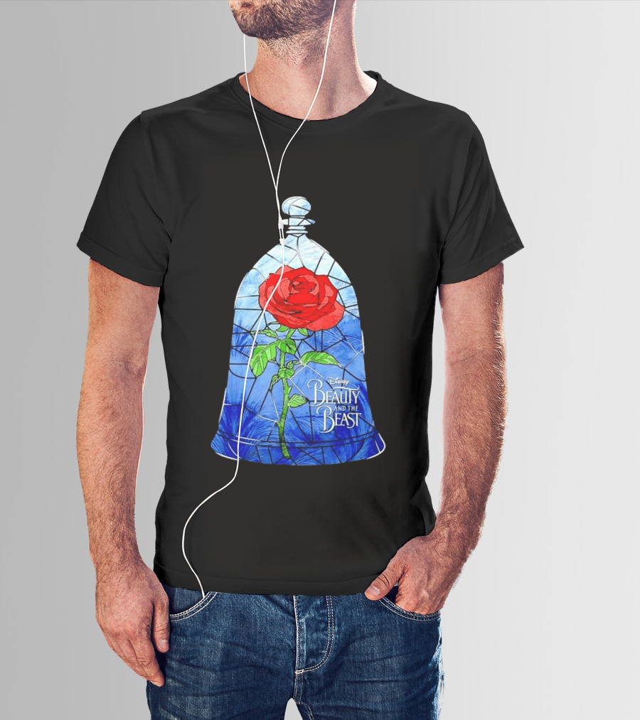 Disney Beauty And The Beast Stained Glass Rose Enchantment T-Shirt
