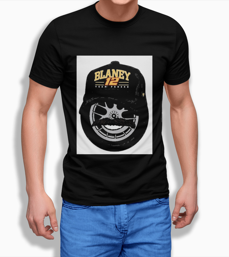 Blaney 12 Team Penske Mustache Racing Fan Gear T-Shirt