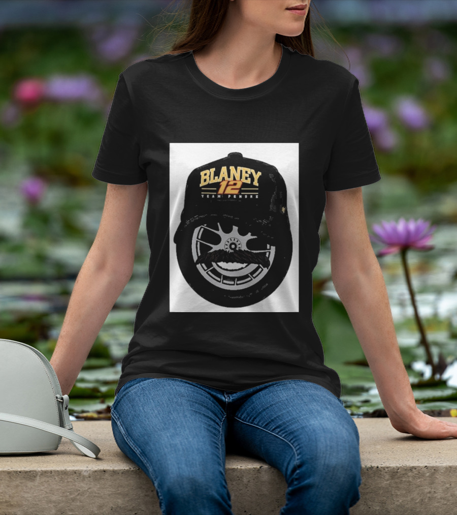 Blaney 12 Team Penske Mustache Racing Fan Gear T-Shirt
