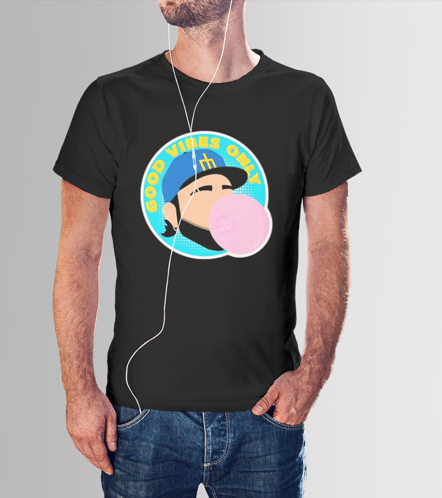 Seattle Mariners Eugenio Suarez Good Vibes Only 28 Baseball Bubblegum T-Shirt