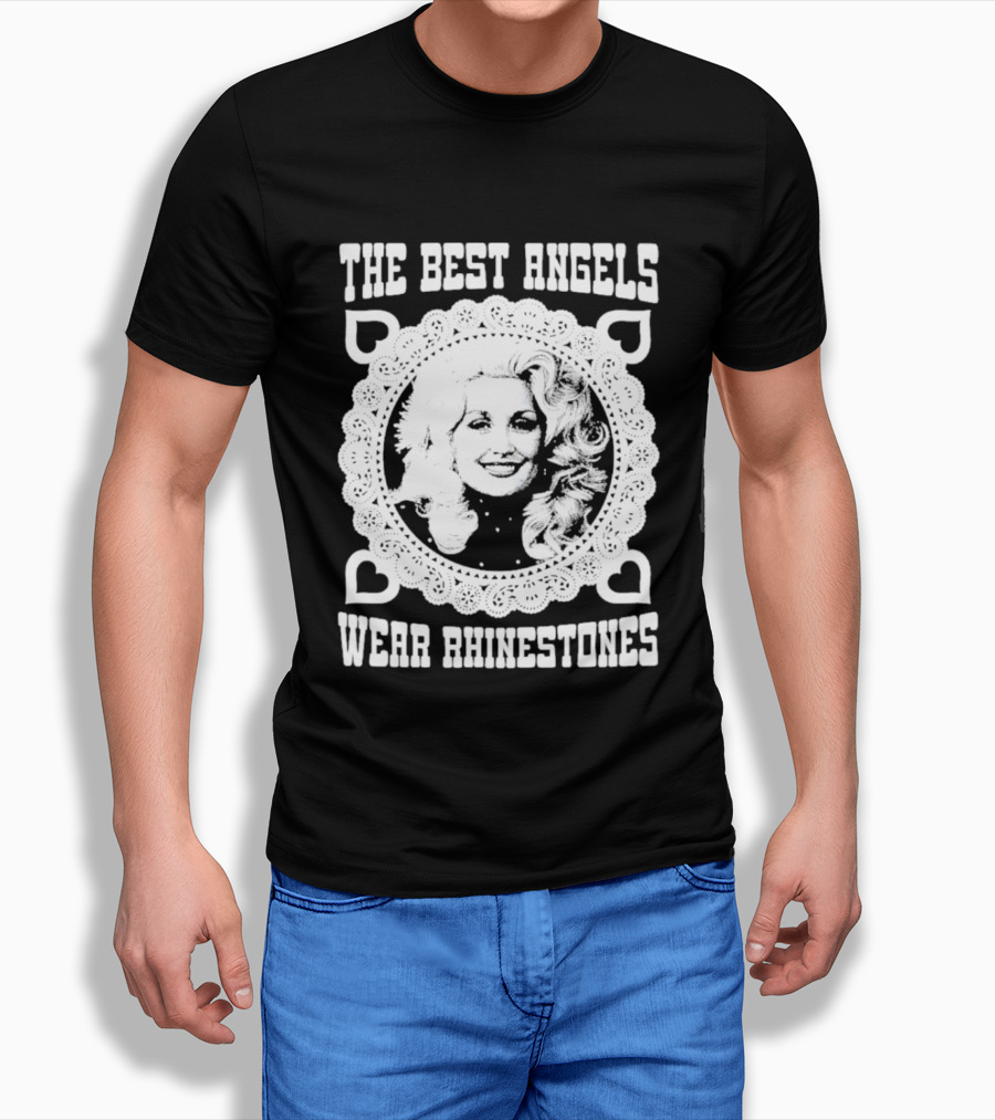 The Best Angels Wear Rhinestones Vintage Lace T-Shirt