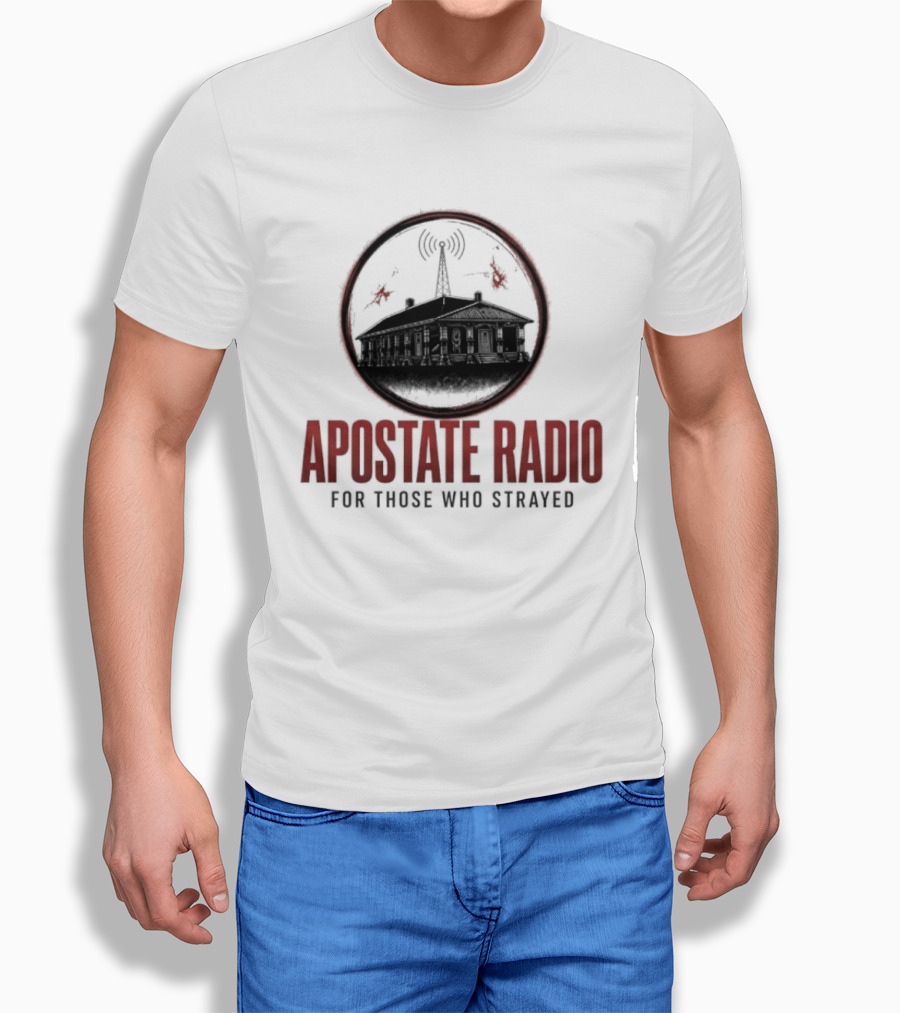 Apostate Radio For Those Who Strayed Podcast Broadcasting Symbolic Antenna And Flames T-Shirt