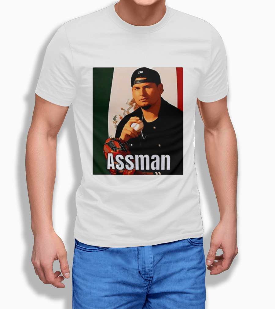 Assman Baseball Player Mexico Flag Baseball Glove Cap T-Shirt