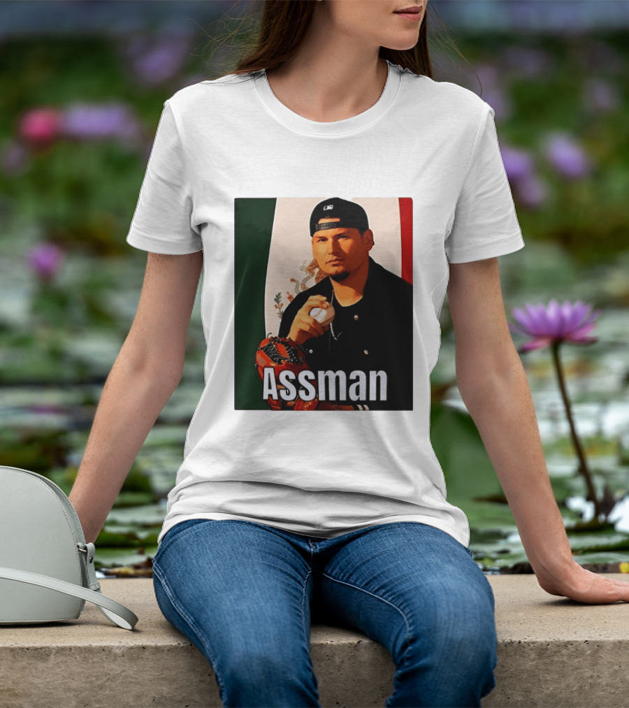 Assman Baseball Player Mexico Flag Baseball Glove Cap T-Shirt