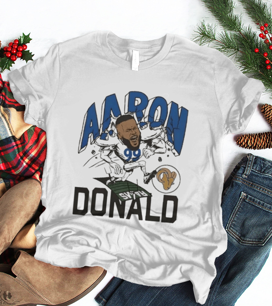 Los Angeles Rams Aaron Donald Caricature Artistry T-Shirt