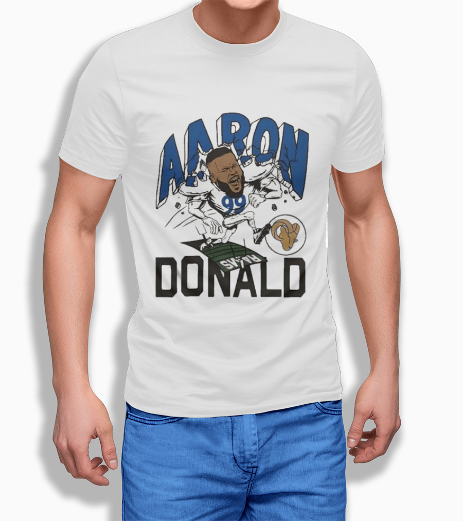Los Angeles Rams Aaron Donald Caricature Artistry T-Shirt