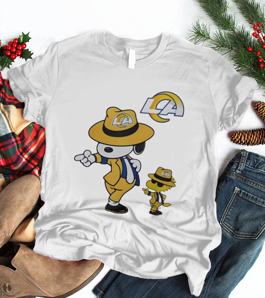 Los Angeles Rams Snoopy Woodstock LA Collaboration Dancing T-Shirt