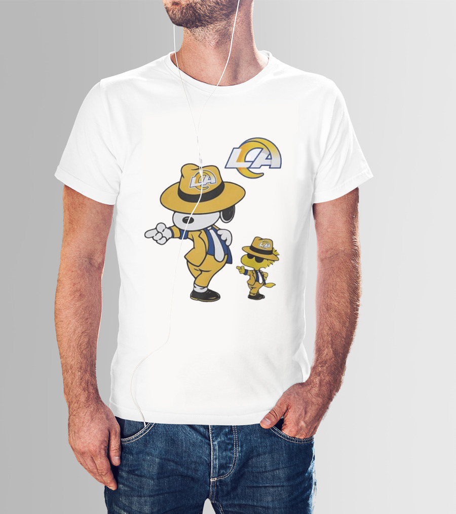 Los Angeles Rams Snoopy Woodstock LA Collaboration Dancing T-Shirt