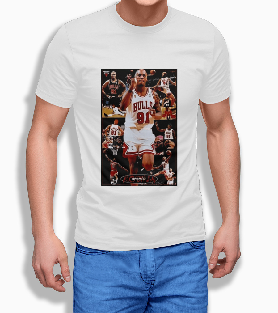 Dennis Rodman Chicago Bulls 91 Iconic NBA Basketball Highlights T-Shirt