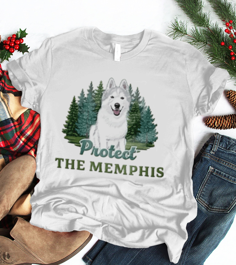 Protect The Memphis Husky Dog Forest Nature Animal T-Shirt