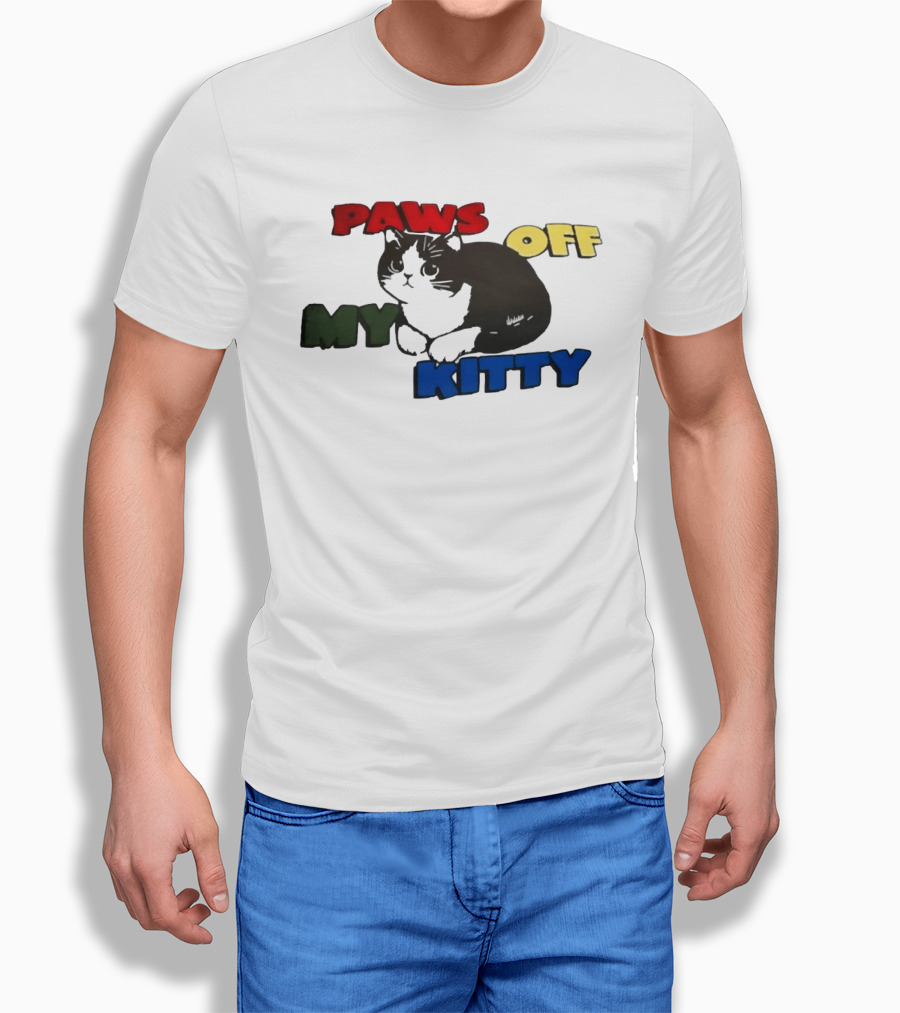 Paws Off My Kitty Cat Vintage Style Pet Lover T-Shirt