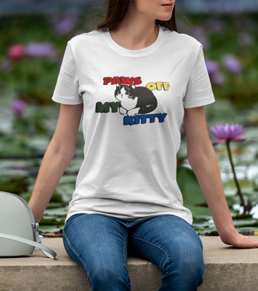 Paws Off My Kitty Cat Vintage Style Pet Lover T-Shirt