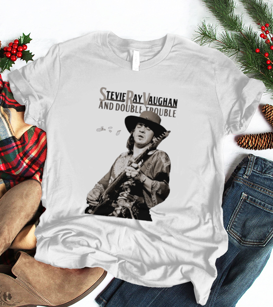 Stevie Ray Vaughan And Double Trouble Live Performance Image T-Shirt
