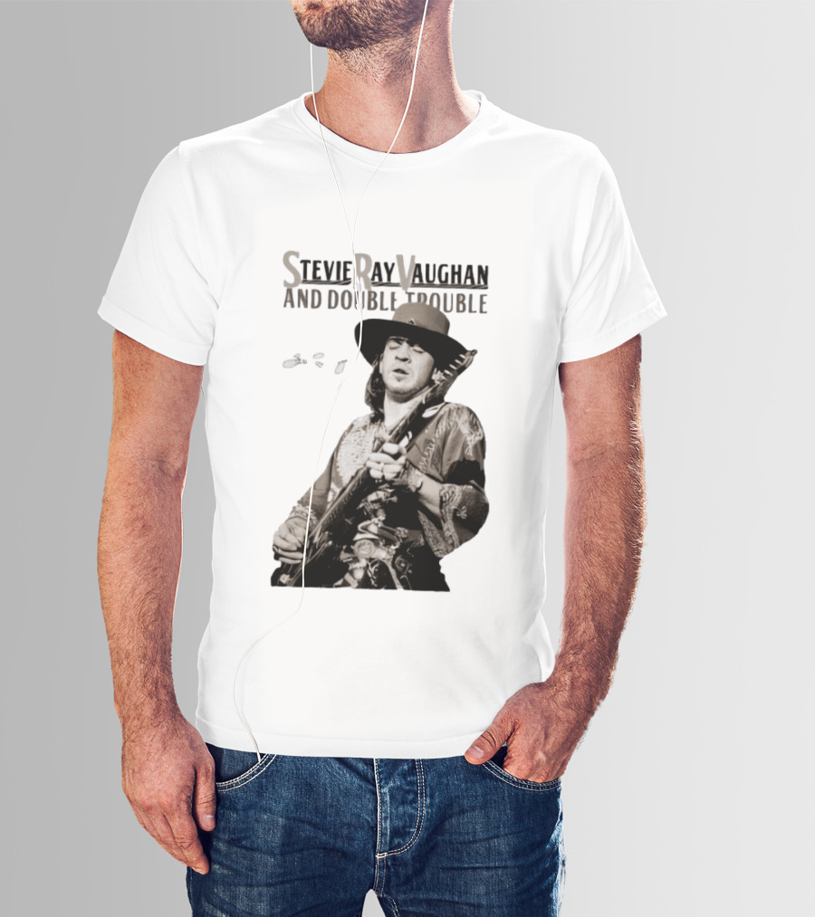 Stevie Ray Vaughan And Double Trouble Live Performance Image T-Shirt