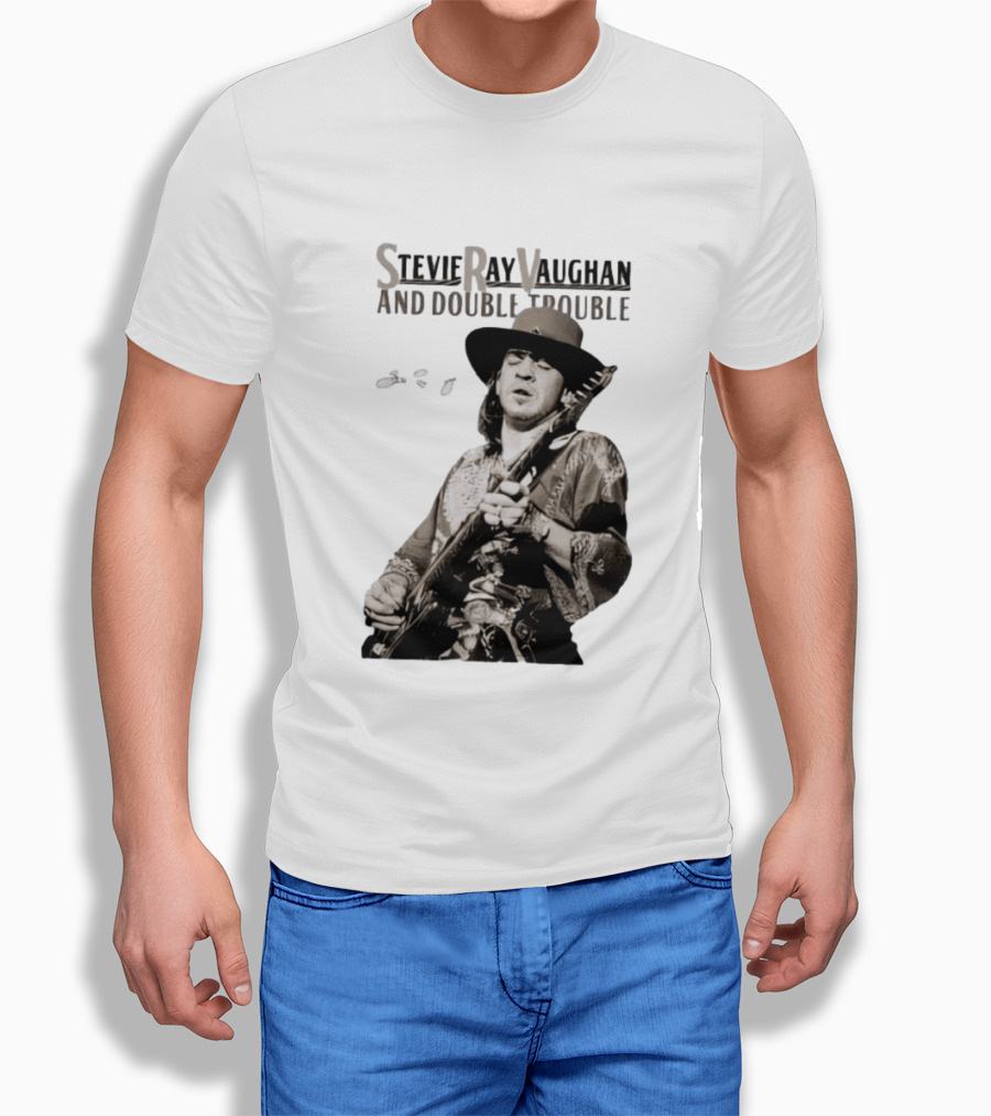 Stevie Ray Vaughan And Double Trouble Live Performance Image T-Shirt