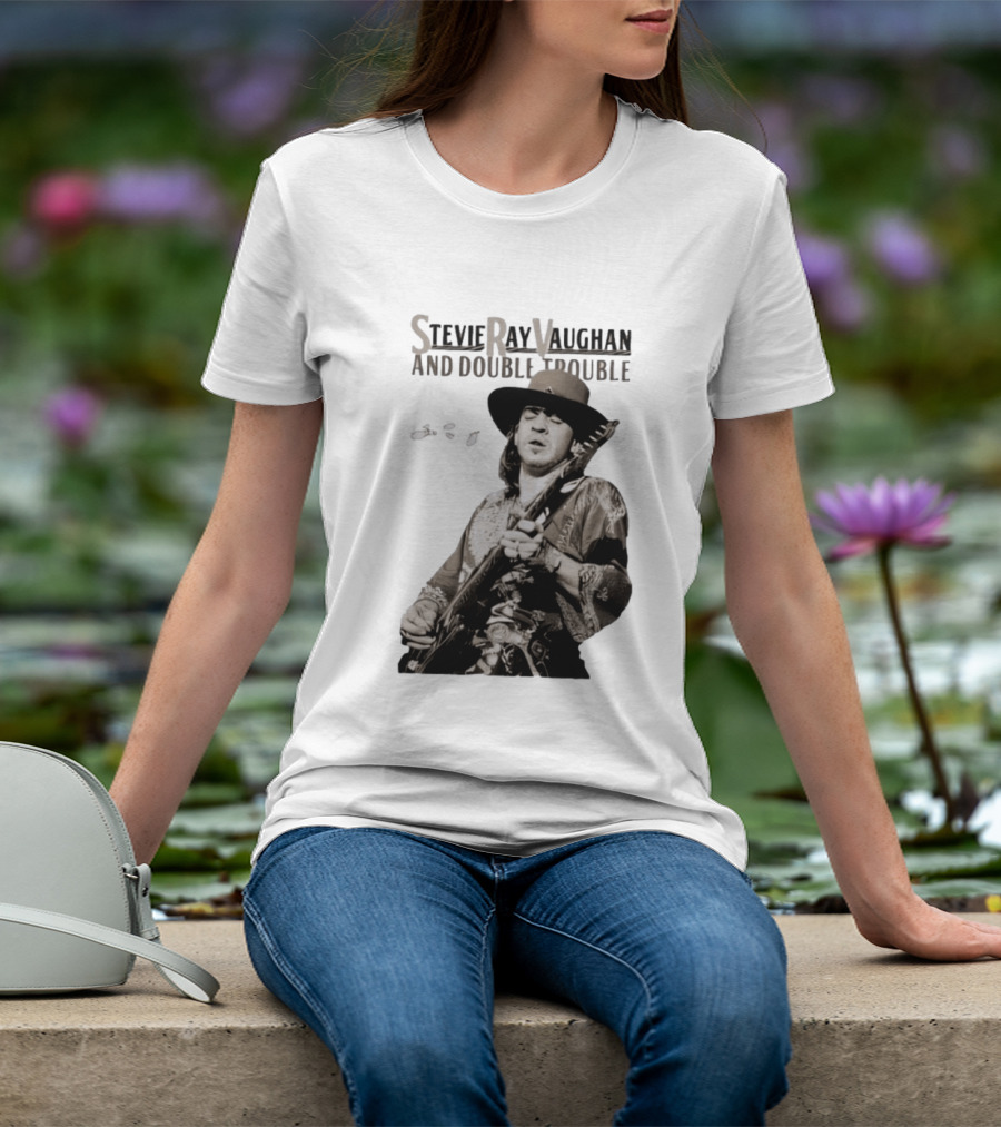 Stevie Ray Vaughan And Double Trouble Live Performance Image T-Shirt