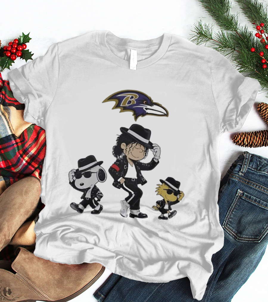 Baltimore Ravens Snoopy Charlie Brown Woodstock Pop Rock Dance T-Shirt