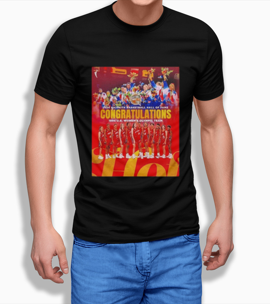 1996 USA Women's National Team Naismith Basketball Hall Of Fame Congratulations 1996 U.S. Women's Olympic Team T-Shirt