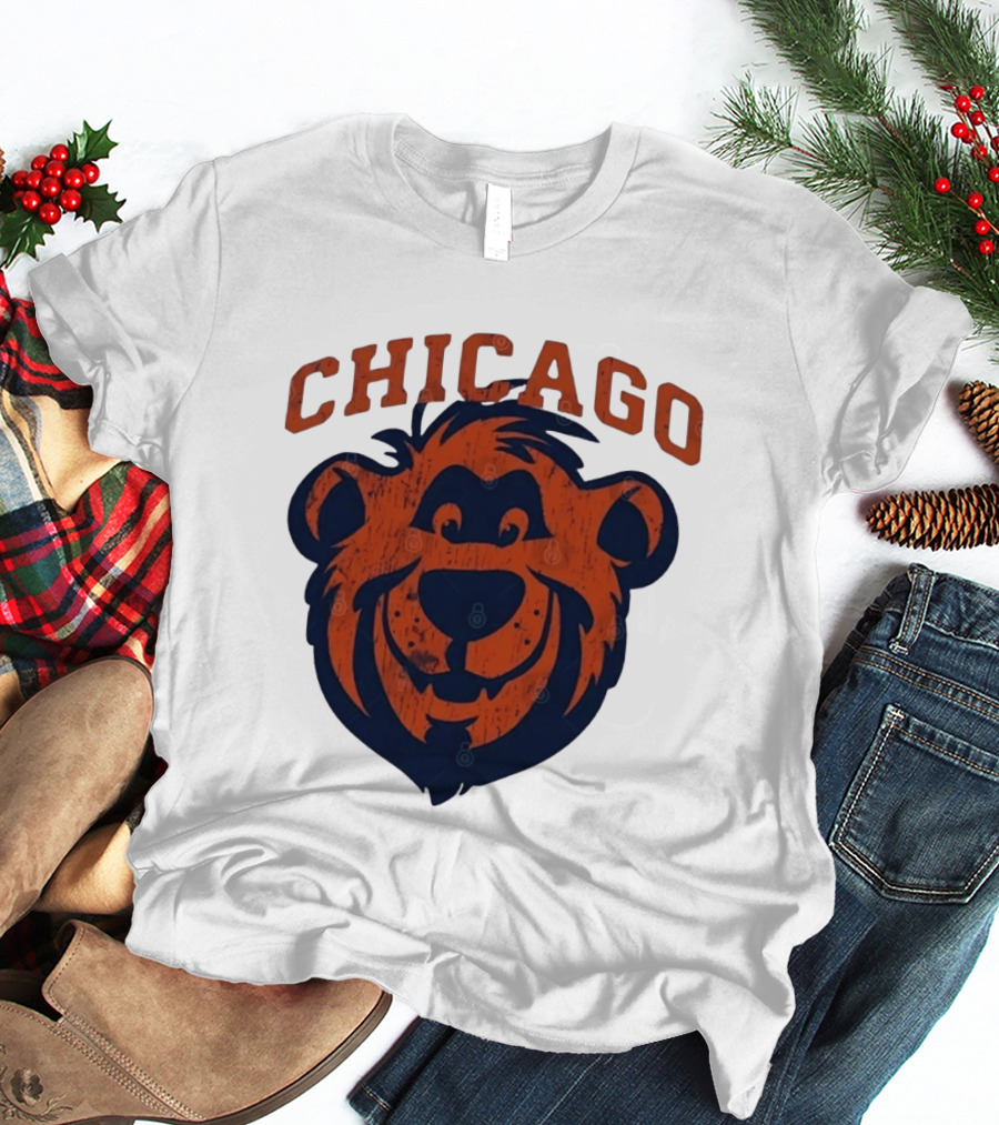 Chicago Bears Distressed Bear Face T-Shirt