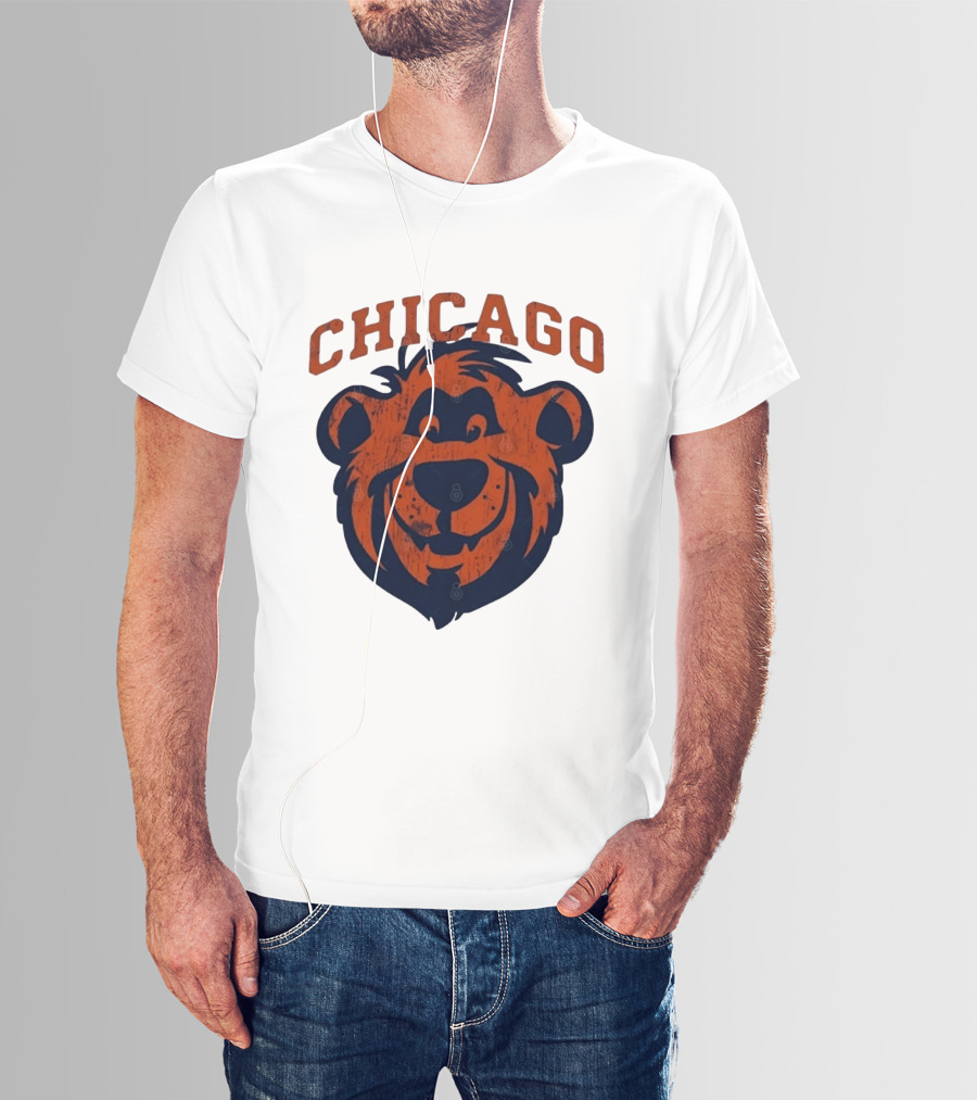 Chicago Bears Distressed Bear Face T-Shirt