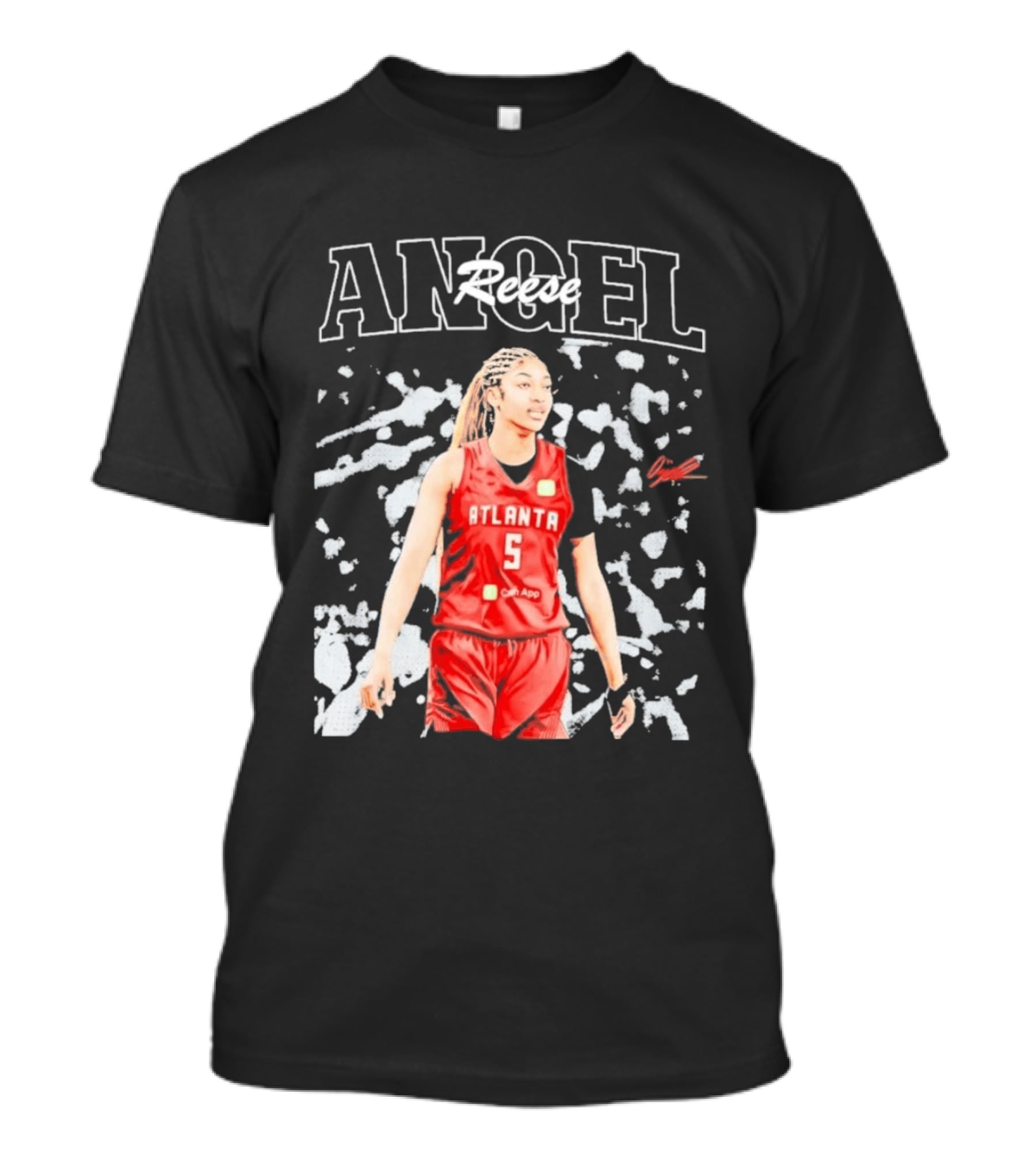 Angel Reese Atlanta No. 5 Basketball Star Burst T-Shirt