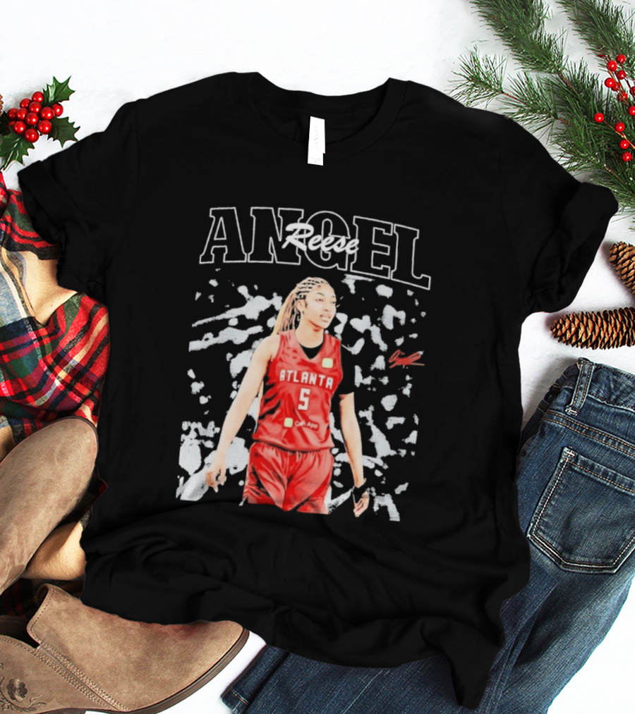 Angel Reese Atlanta No. 5 Basketball Star Burst T-Shirt