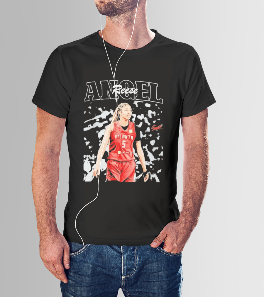 Angel Reese Atlanta No. 5 Basketball Star Burst T-Shirt