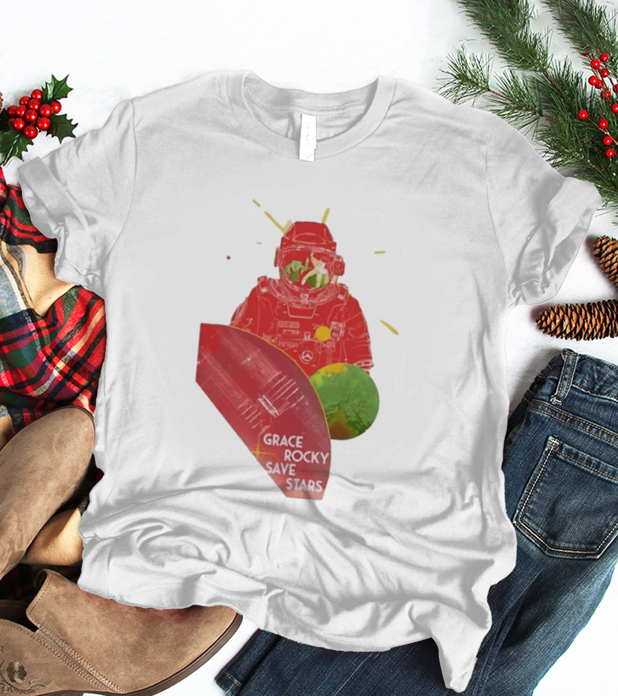 Grace Rocky Save Stars NASA Astronaut Space Adventure T-Shirt