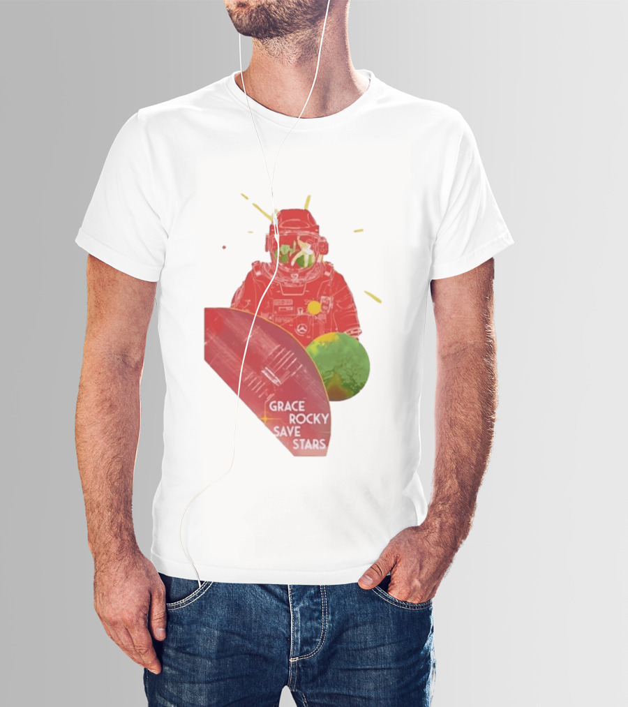 Grace Rocky Save Stars NASA Astronaut Space Adventure T-Shirt