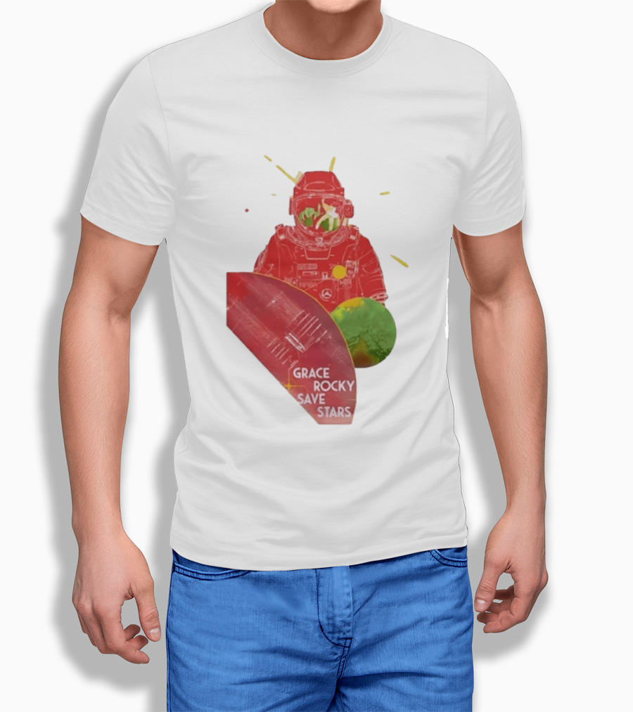 Grace Rocky Save Stars NASA Astronaut Space Adventure T-Shirt