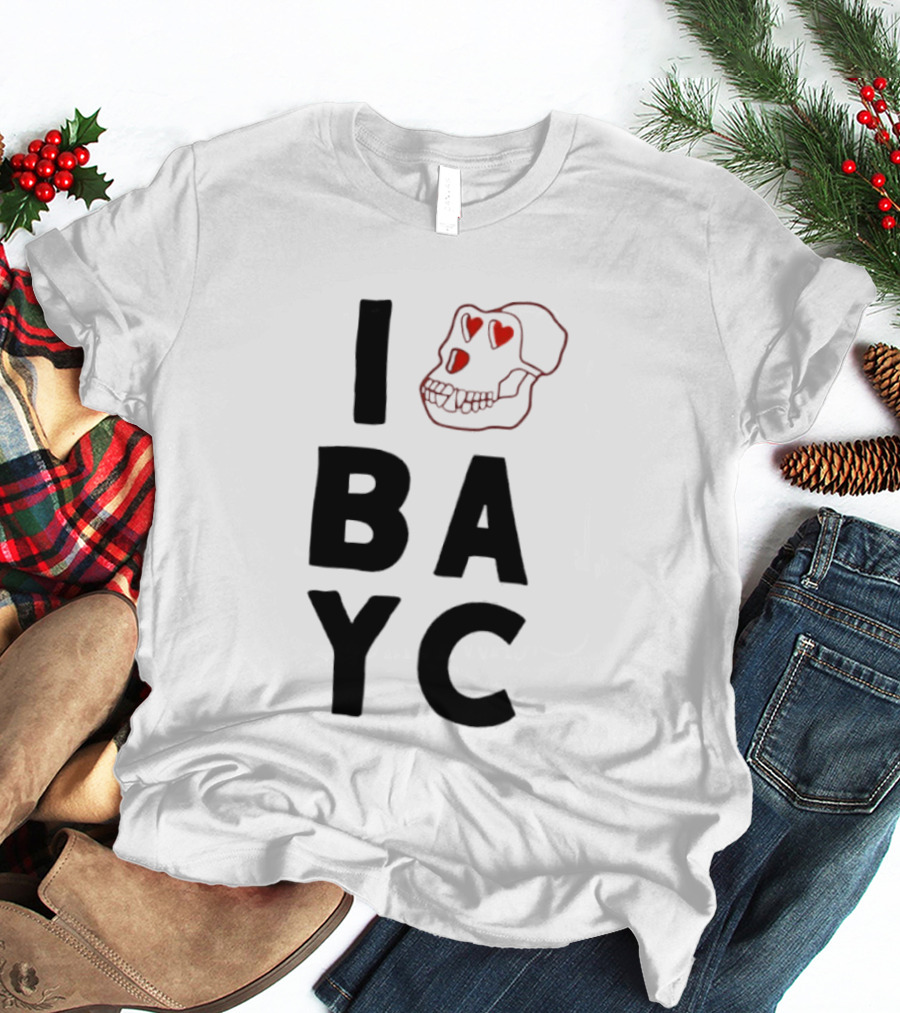 I Love BAYC I Heart Bored Ape Yacht Club NFT Crypto T-Shirt