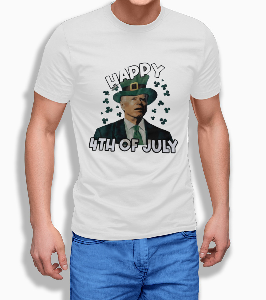 Joe Biden Happy 4th Of July Shamrock Leprechaun T-Shirt