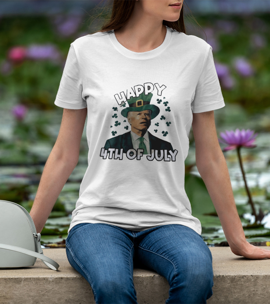 Joe Biden Happy 4th Of July Shamrock Leprechaun T-Shirt