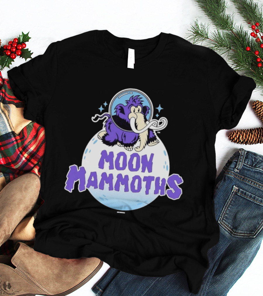 Moon Mammoths Purple Space Elephant Creature Astronaut T-Shirt
