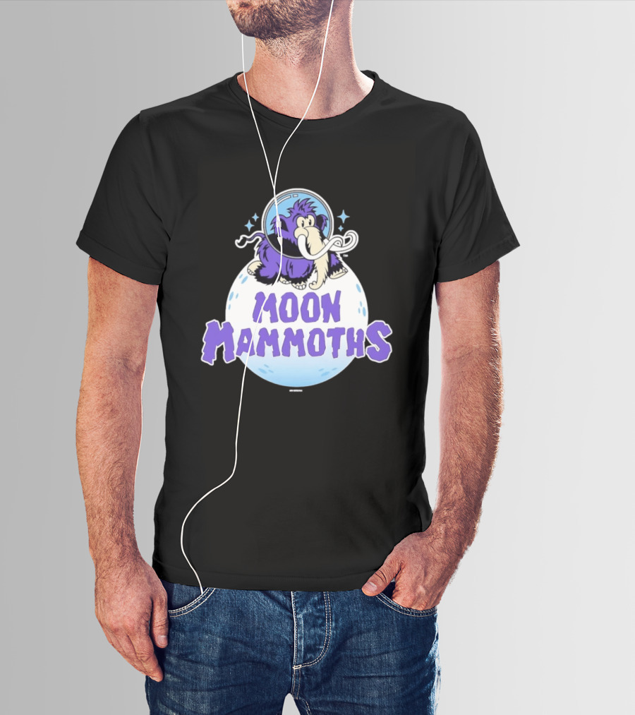 Moon Mammoths Purple Space Elephant Creature Astronaut T-Shirt
