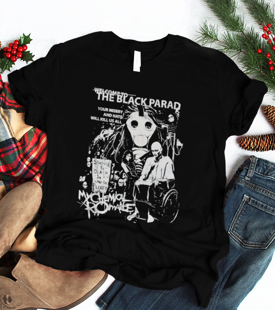 My Chemical Romance The Black Parade Tour Souvenir Mask Skeleton T-Shirt