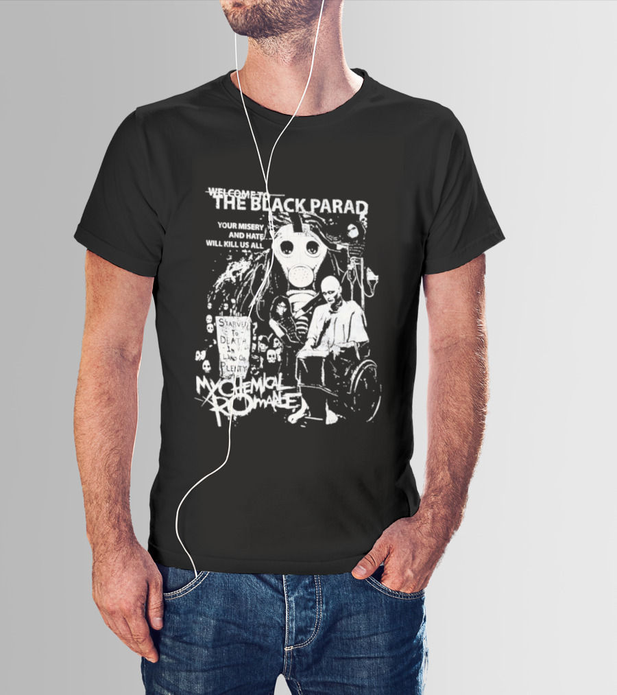 My Chemical Romance The Black Parade Tour Souvenir Mask Skeleton T-Shirt