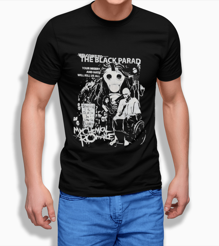 My Chemical Romance The Black Parade Tour Souvenir Mask Skeleton T-Shirt