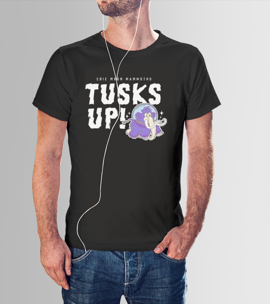 Erie Moon Mammoths Tusks Up Astronaut Mammoth T-Shirt