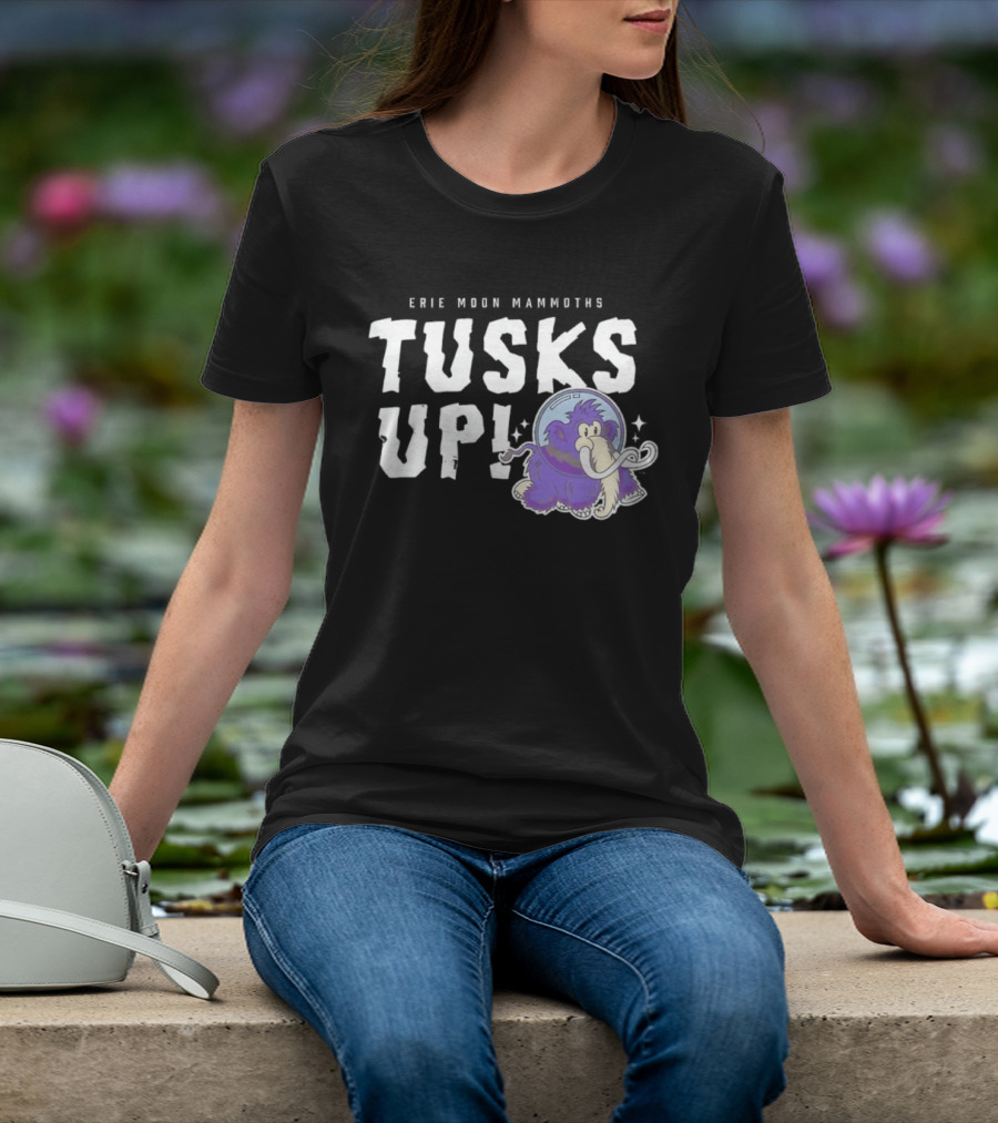 Erie Moon Mammoths Tusks Up Astronaut Mammoth T-Shirt