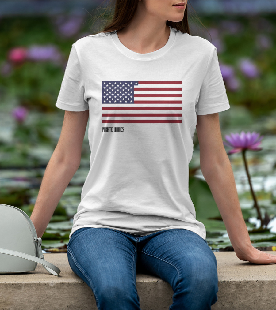 Pirate Wires 1776 American Flag Lunar Position Relative To Earth T-Shirt