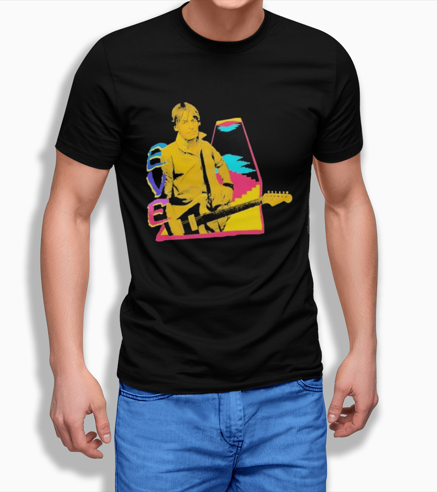 Steve Perry 80s Rock Vibes Retro Guitar T-Shirt