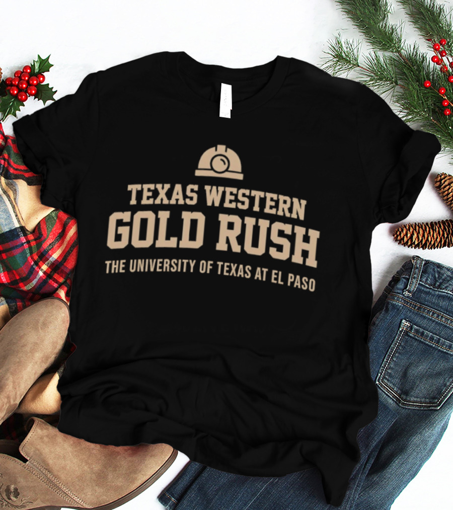 Texas Western Gold Rush The University Of Texas At El Paso Helmet T-Shirt