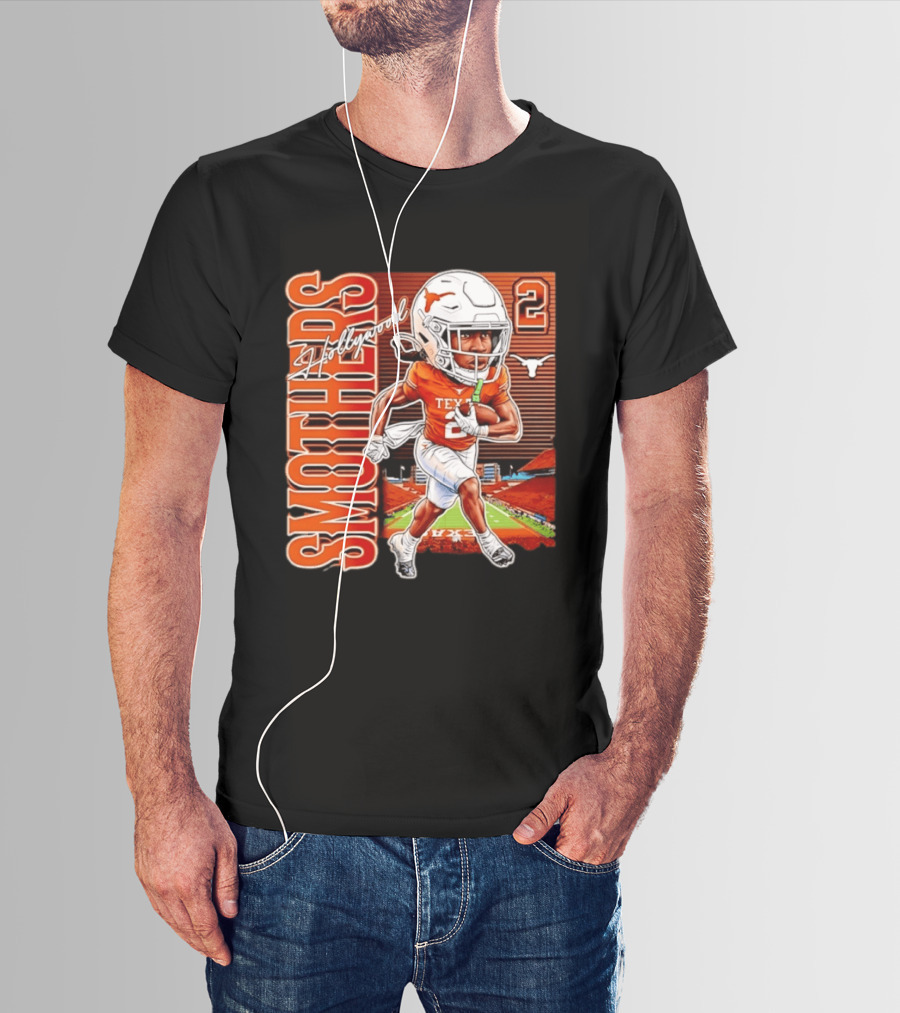 Hollywood Smothers Texas Longhorns Number 2 Football Player Action T-Shirt