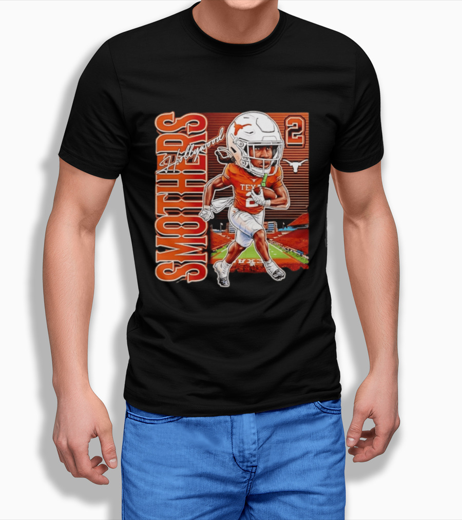 Hollywood Smothers Texas Longhorns Number 2 Football Player Action T-Shirt